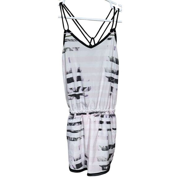 Lululemon Sweaty or Not Runsie Tennis Romper Skort Sz 4 Comfort Sunset Stripe Bl - Picture 2 of 12